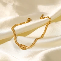 new creative 18k gold pig nose coffee beans pendant bracelet for women japanese korean fashion stainless steel jewelry gift diy