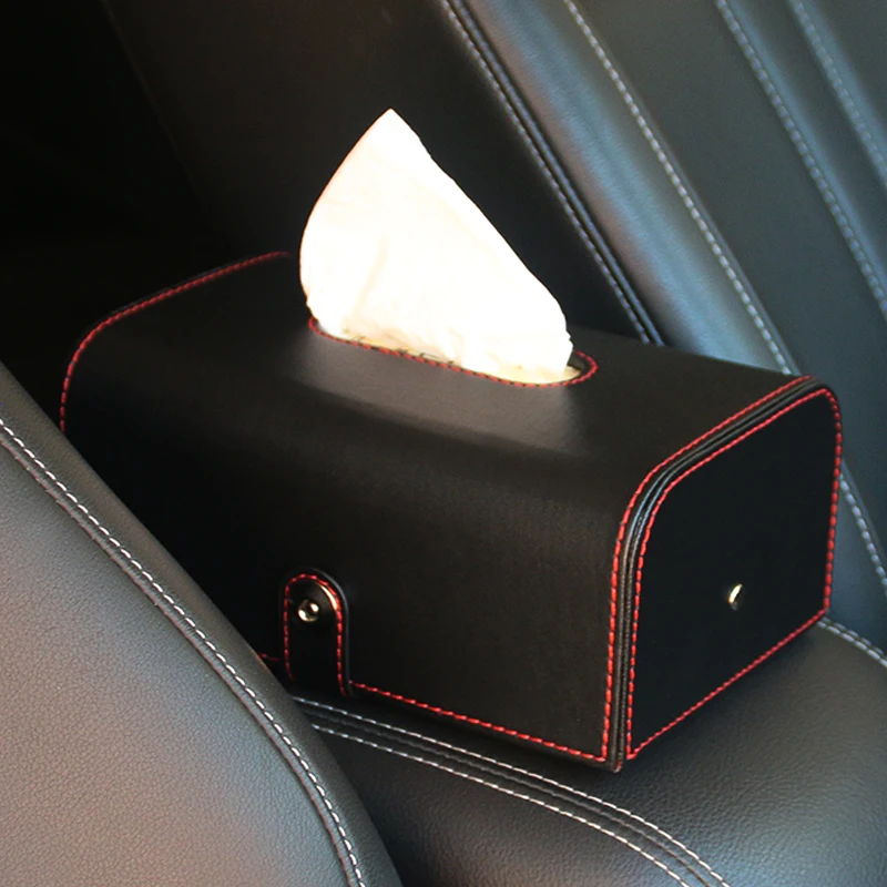 

Universal Car Armrest Seat Back Leather Tissue Box Cover Paper Car Seat Back Home Napkin Holder Case Fit For Honda Toyota Nissan