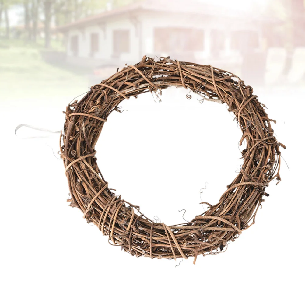 

Wreath Rattan Ring Garland Christmas Grapevine Vine Xmas Natural Door Dried Twig Branch Diyhand Material Party Front Frame Wire