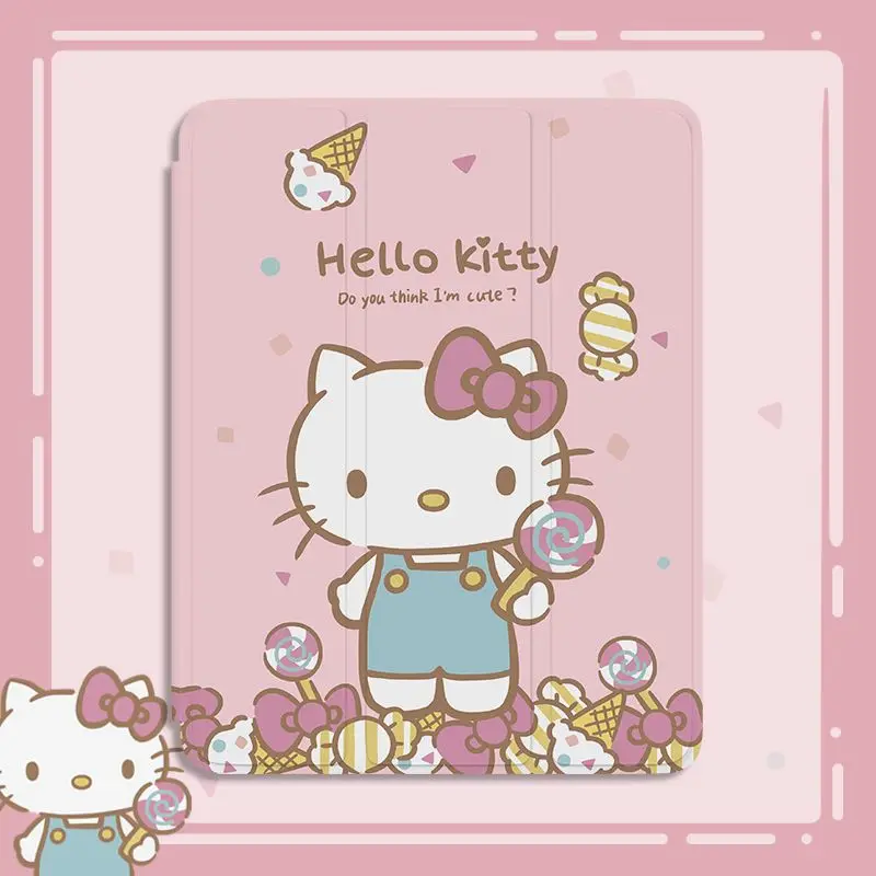 

Sanrio Kawaii Hello Kitty Cartoon Ipad Protective Case Cute Anime Y2K Anti-Drop Airbag Accessories Holiday Gift