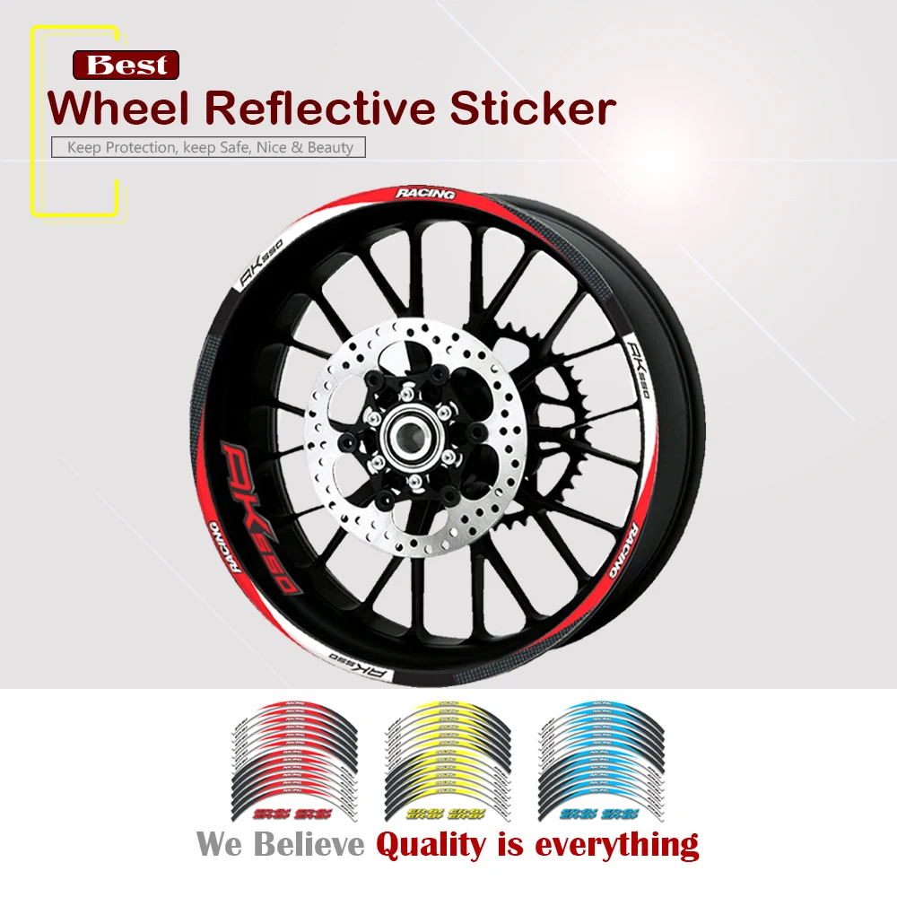

for KYMCO AK550 AK 550 Reflective Rim Tape Strips for Motorcycle Car Wheel Tire Stickers Motorbike Auto Decals