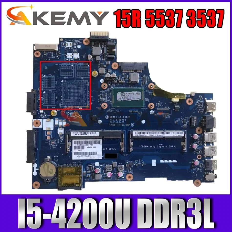 

Материнская плата для ноутбука Dell Inspiron 15R 5537 3537 SR170 I5-4200U CPU DDR3L