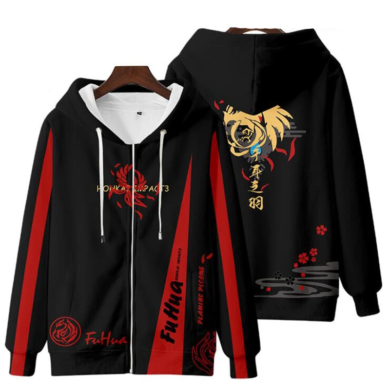 

Cosplay Zipper Hooded Anime Honkai Impact 3 Women/Men Hoodies Sweatshirts Seele Vollerei Kiana Kaslana Yae Sakura Fu Hua Jacket