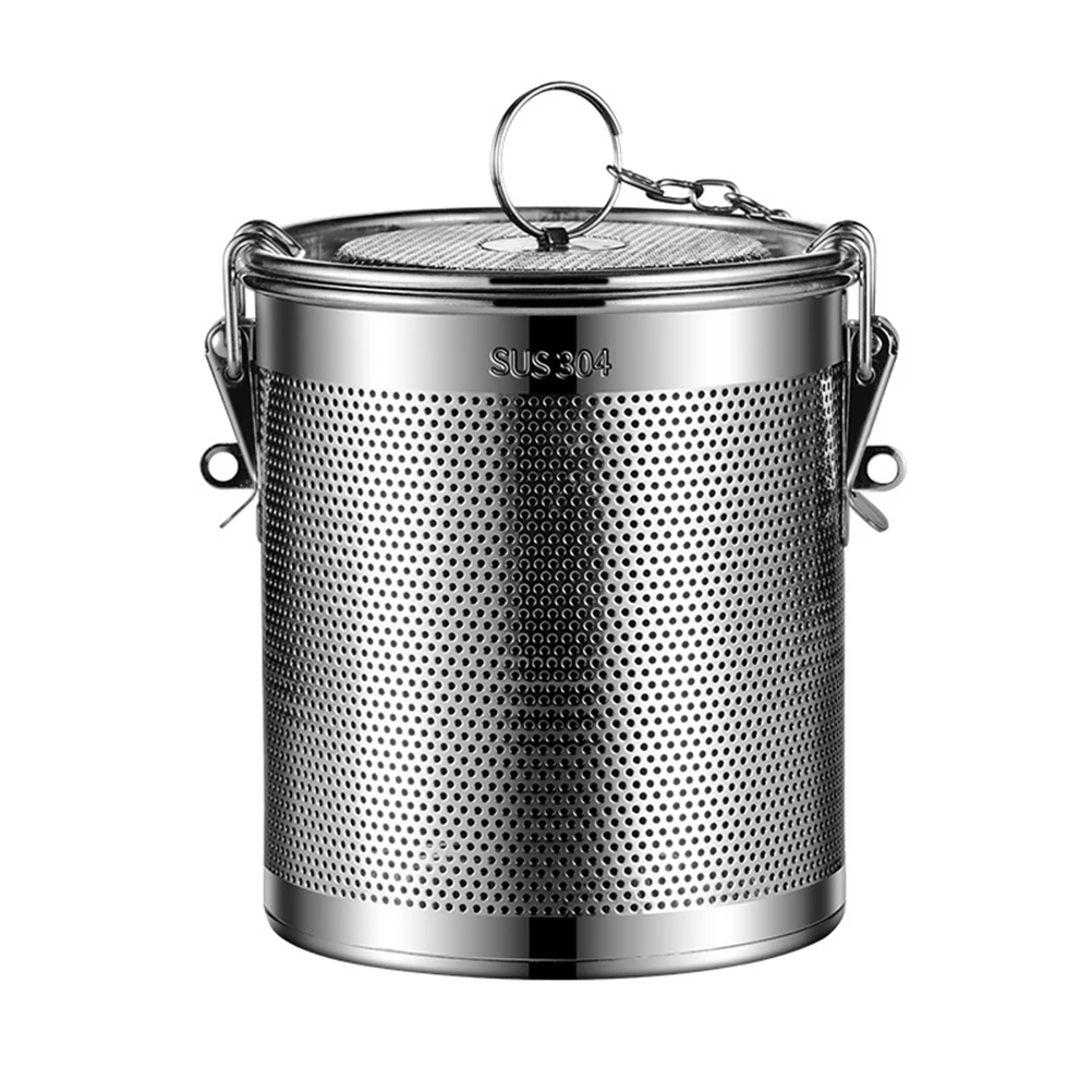 

1 PCS Stainless Steel With Lid Seasoning Bag Gravy Soup Taste Spice Box Basket Brine Hot Pot Slag Separation Mesh Strainers