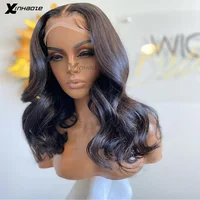 Short Bob Pixie Cut Loose Body Wave 13x4 Lace Front Human Hair Closure Wigs For Women Natural Color 4x4 Silk Top Wig Baby Hair