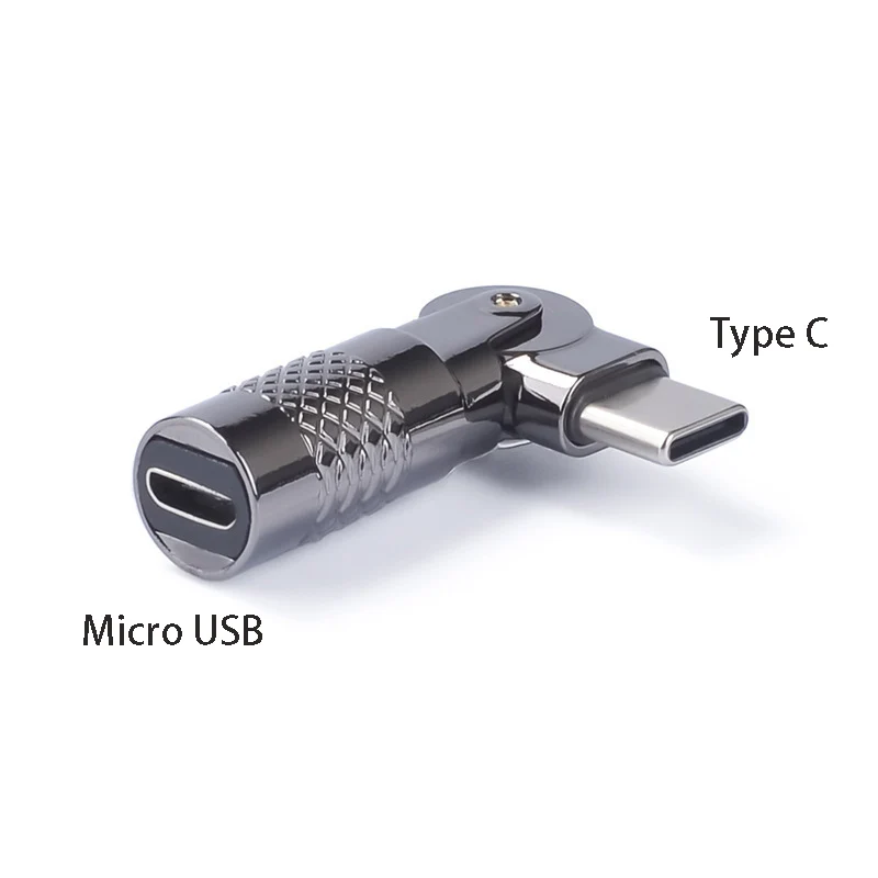 Переходник с разъемом Micro USB на разъем типа C вращающийся светящийся
