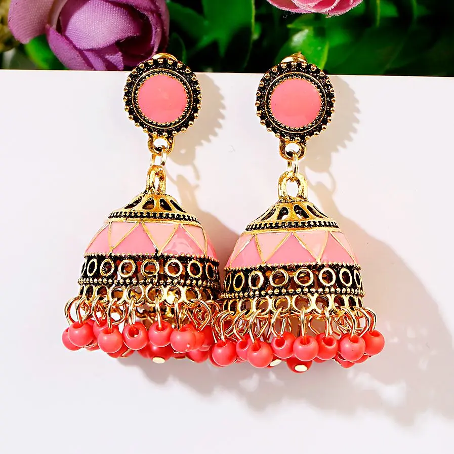 Этнические цыганские серьги-подвески золотого цвета в винтажном богемном стиле