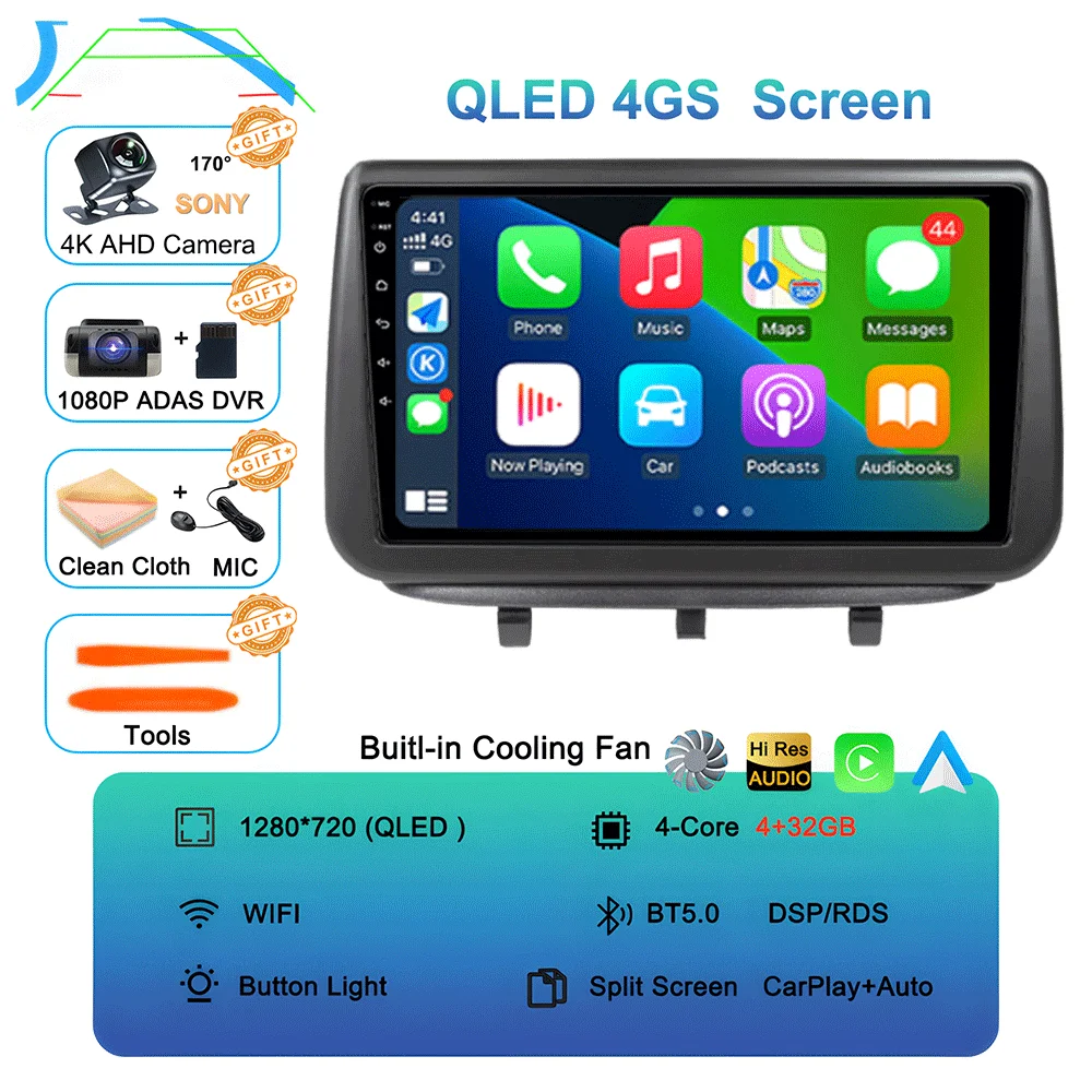 

Для Opel Meriva B 2009-2014 2K QLED Android 15 Автомобильный радиоприемник Мультимедийный видеоплеер GPS CarPlay Auto 4G WIFI Стерео головное устройство DSP