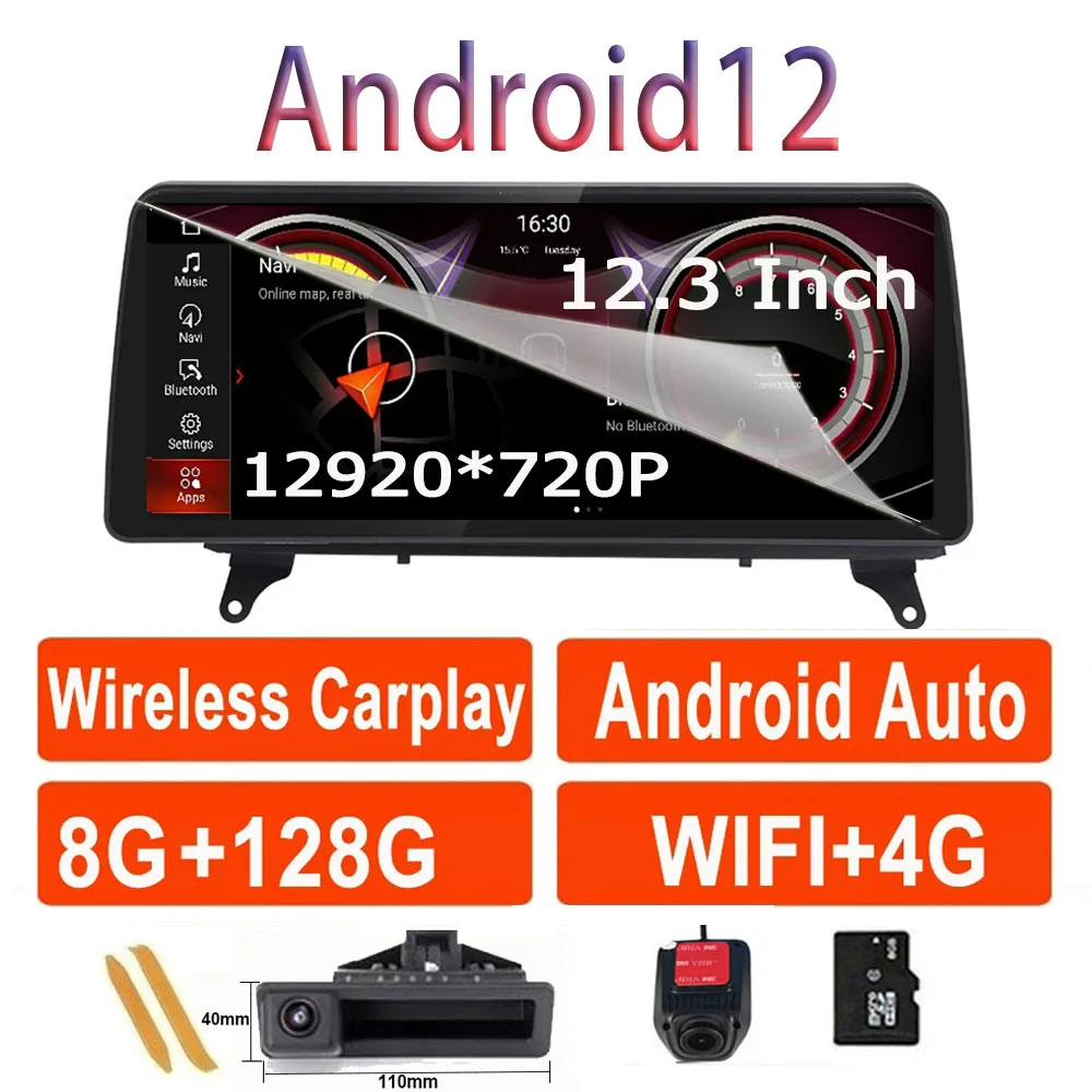 

1920*720P 12.3 Inch Android 12 Touch Screen Car Multimedia For BMW X5 E70 X6 E71 CCC System 4G WIFI Radio Carplay GPS Navigation