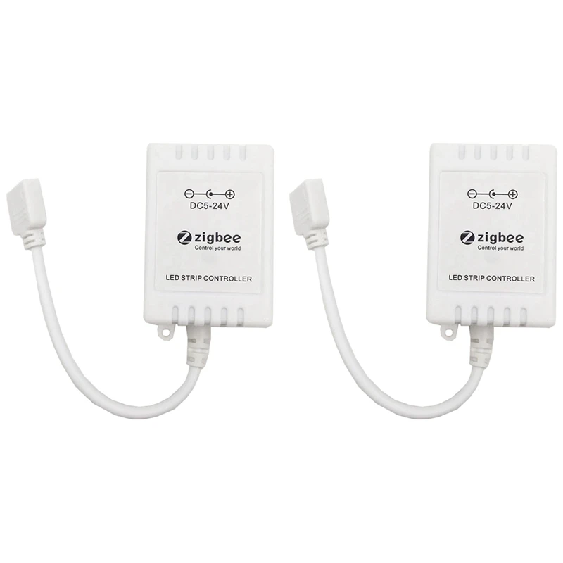

2X Tuya Zigbee Smart LED Controller RGB For Light Strip 5V-24V Compatible ZHA Zigbee2mqtt Tasmota Alexa Home