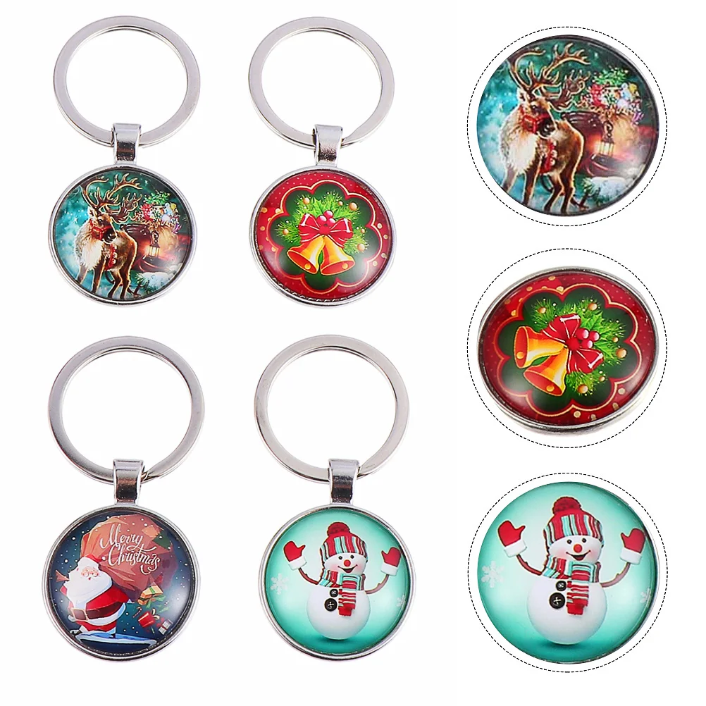 

Christmas Keychain Keykeychains Party Metal Ring Holder Snowman Ornamentcar Chains Keyring Handbag Chain Hanging Tree Holiday