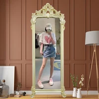 luxury gold makeup vintage mirror wall design dress large full body mirror for bedroom aesthetic miroir mural room decoration