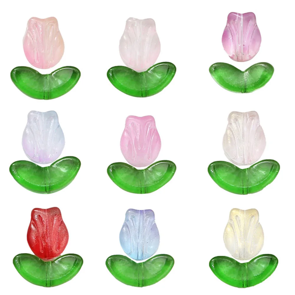 20 шт./набор серьги-гвоздики в виде лепестков тюльпана