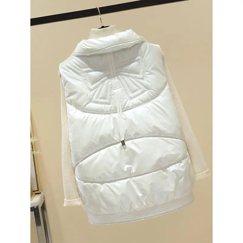 

2023 элегантный пуховой жилет из хлопка, женский короткий Свободный Повседневный жилет на осень и зиму, модная куртка большого размера без рукавов, Лидер продаж H56