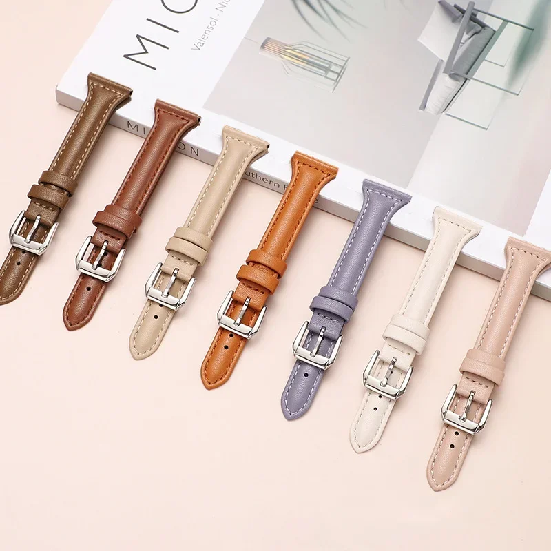 Фото Тонкий кожаный ремешок для Redmi Watch 5 Active/Lite Samsung Galaxy watch 6/7/FE/5Pro/4 Classic/Xiaomi watchS4, браслет 20/22 мм №3