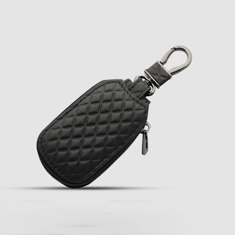 Leather Car Key Cover Shell Universal Key Wallet Audi BMW VW Cadillac ToyotaCar Key Bag Keychain Key Case Auto Accessories
