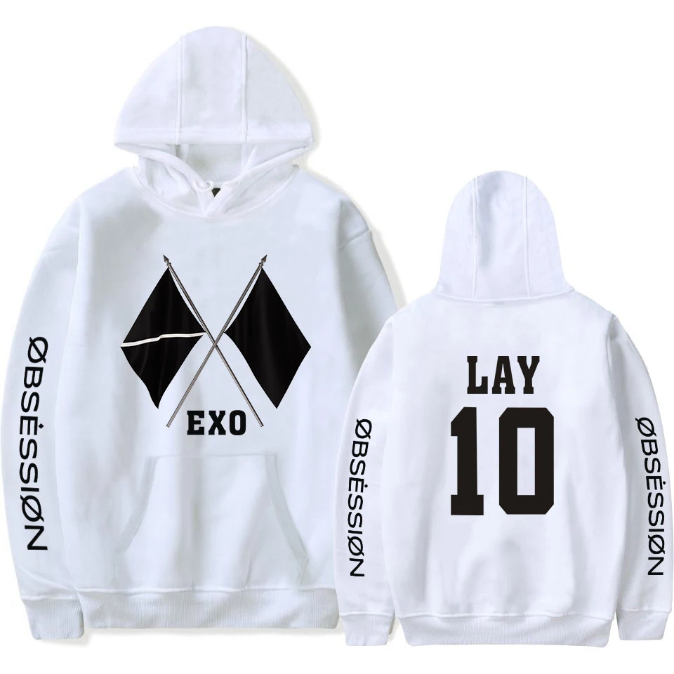 KPOP EXO NEW ALBUM Sixth Album OBSESSION WE ARE ONE Print Hooded Women/Men Clothes Casual Hoodie Sweatshirt