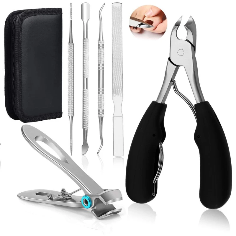 

6PCS Manicure Tools Kit Pedicure Nail Clipper Cutter Set Nipper Pedicur Cuticle Scissors Ingrown Toenail Correction Podiatry