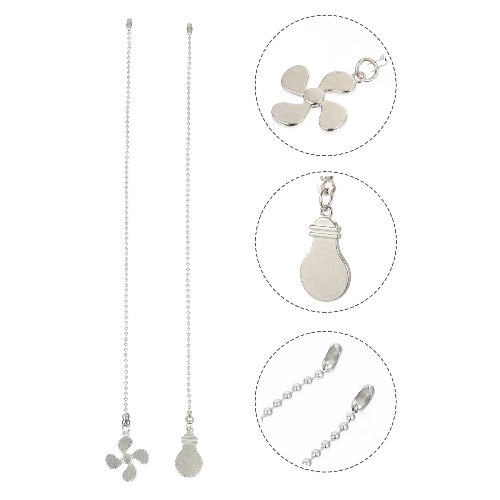 

2 Pcs Extender Extension Cord Switch Ceiling Fan Chain Extension Beaded Pull Light Ball Pulls Zinc Alloy Hanging