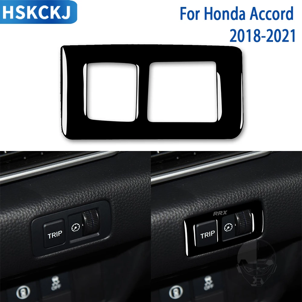 

Аксессуары для Honda Accord 2018-2021, автомобильные глянцевые черные пластиковые наклейки для внутренней отделки автомобиля, декоративные наклейки для модификации