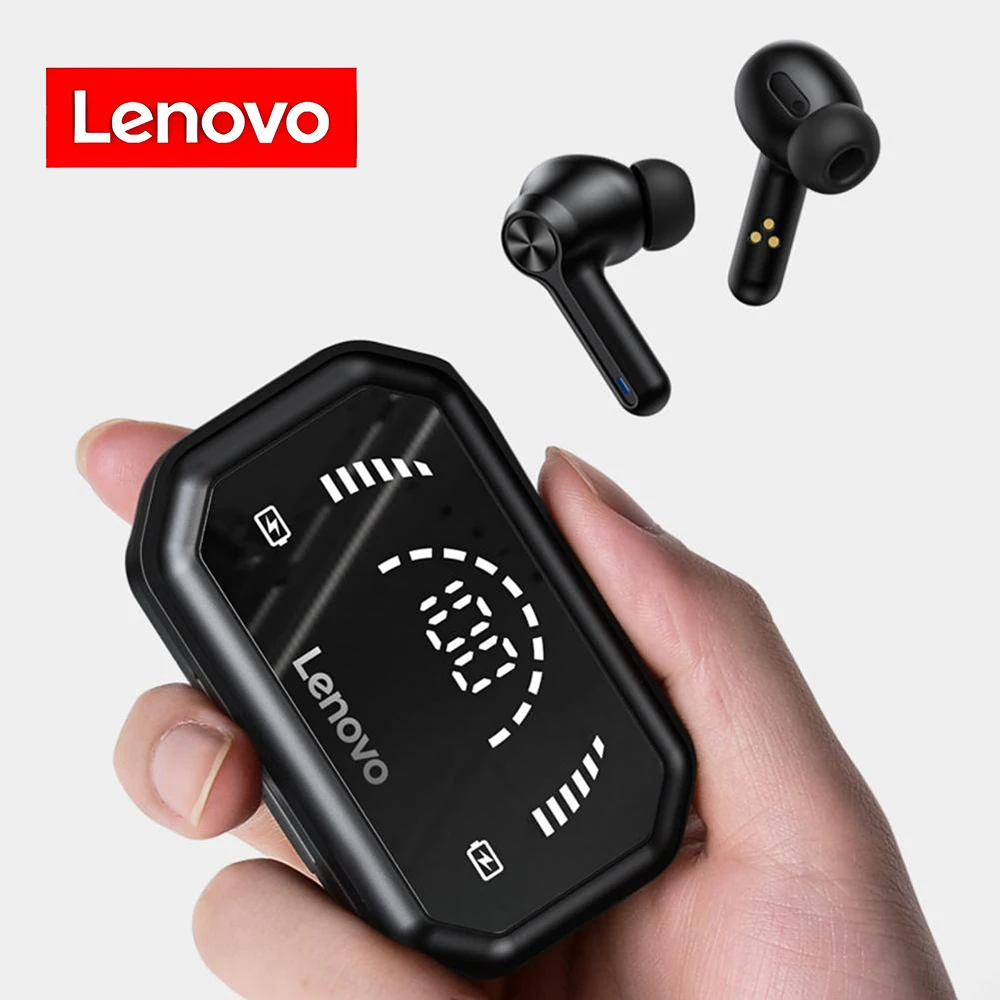 Фото Беспроводные Bluetooth-наушники Lenovo LP3 Pro TWS с низкой задержкой и долгим сроком службы, водонепроницаемая Спортивная гарнитура с тремя дисплеями мощности №1