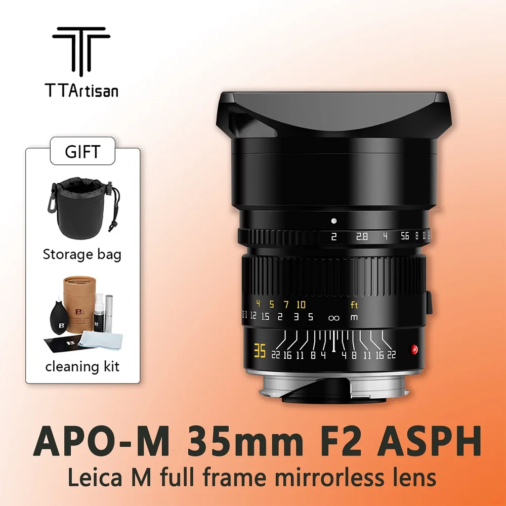 TTArtisan APO-M 35 мм F2 ASPH. Полнокадровый объектив с большой диафрагмой для Leica M-Mount Cameras M-M