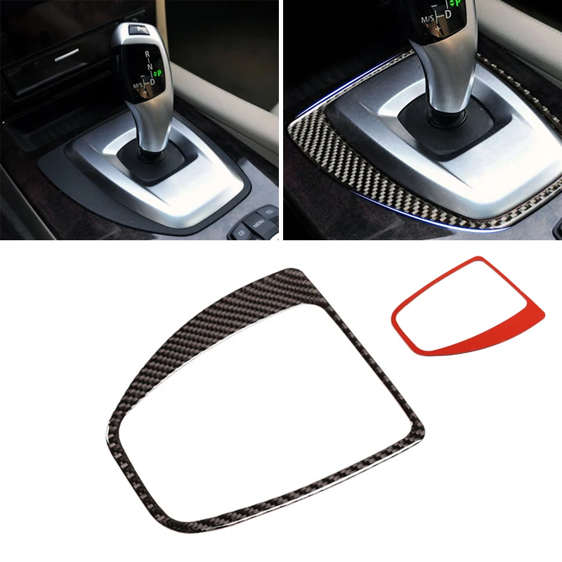 

For BMW 5 Series E60 E61 2004 2005 2006 - 2010 Carbon Fiber Car Interior Center Control Gear Shift Panel Outer Frame Cover Trim