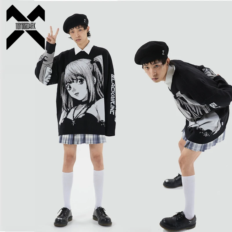 

Свитер с мультяшным принтом, весна 2023, свободные вязаные пуловеры, уличная одежда в стиле хип-хоп, джемпер в стиле Харадзюку, свитеры, трикотажная одежда