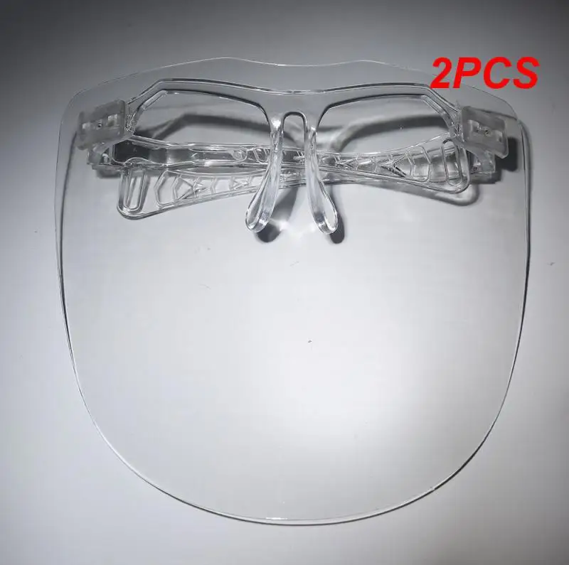 

2PCS Kitchen Transparent Face Shield Anti-oil Onion Goggles Dust-Proof Face Protective Mask Mascarilla Reutilizable Cooking
