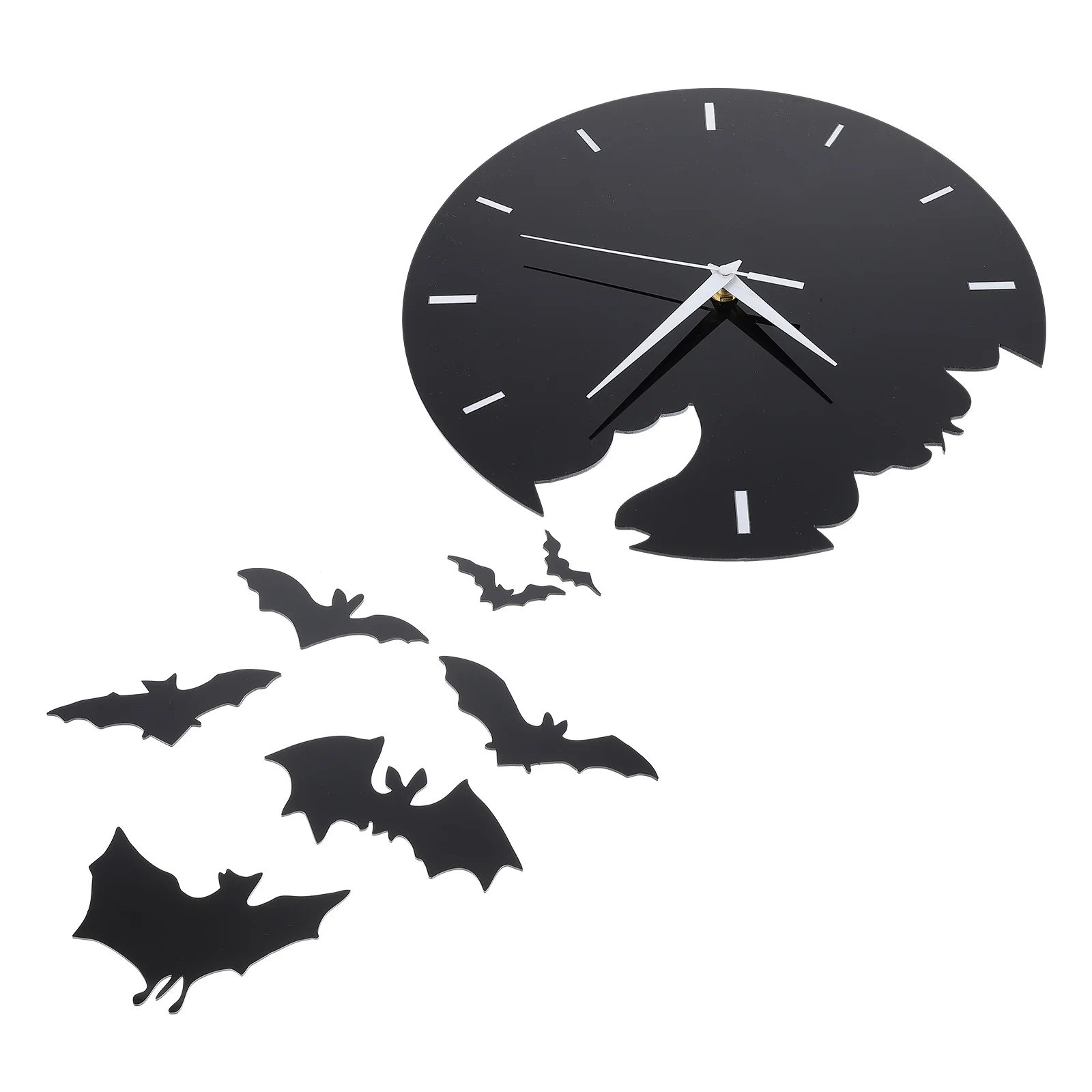 

Clock Wall Bat Hanging Decor Decorative Acrylic Clocks Black Room Non Ticking Operated Living Sticker Home Mute 3D Silent Modern