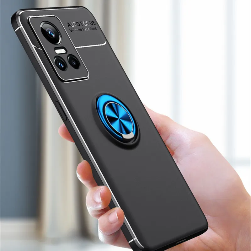 For Cover OPPO Realme GT Neo 3 Case For Realme GT Neo 3 Capas Bumper Soft Ring Magnetic Holder For Cover Realme GT Neo 3 Fundas