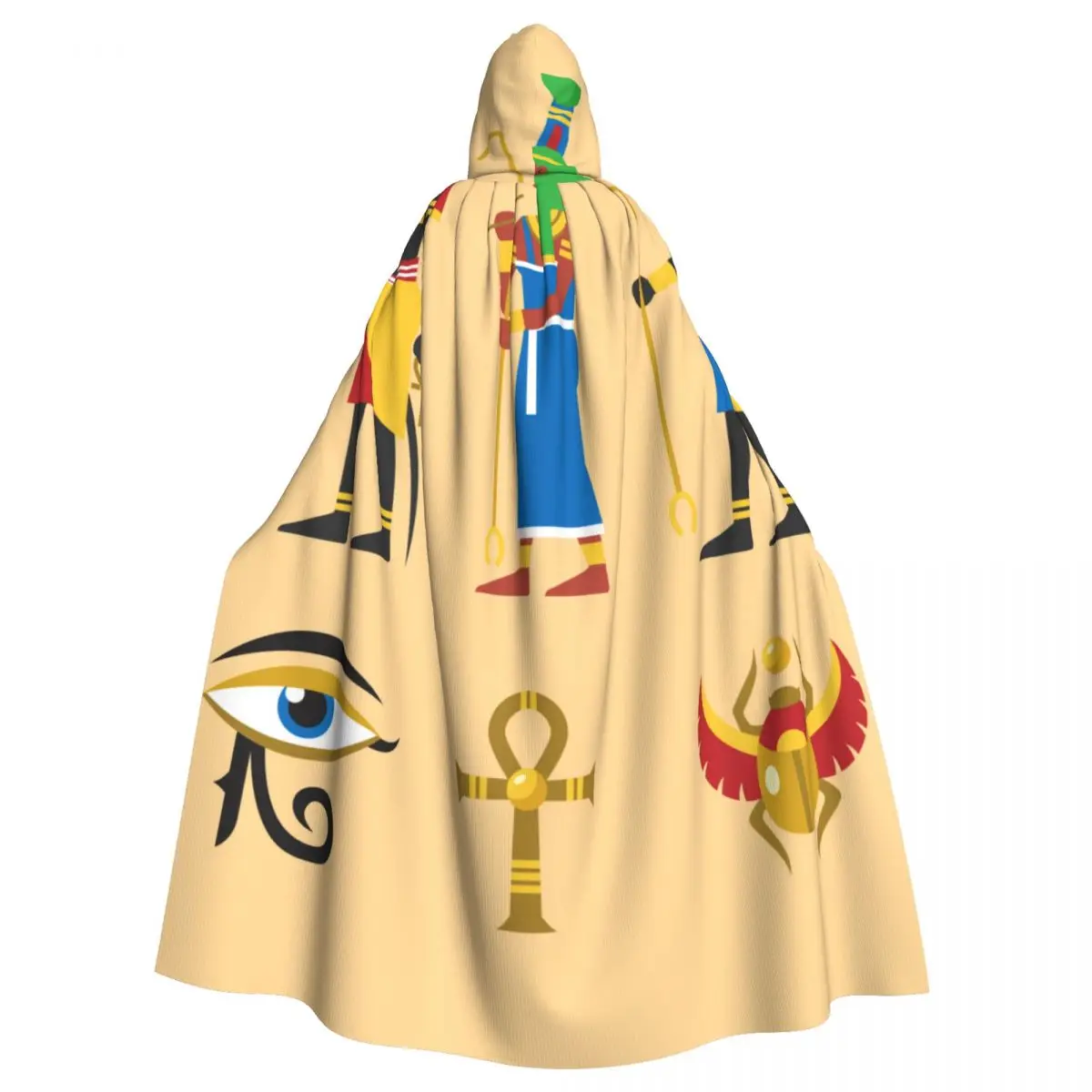

Egypt Gods Hooded Cloak Polyester Unisex Witch Cape Costume Accessory