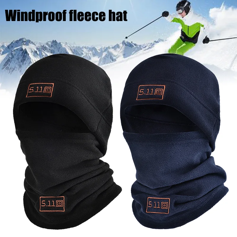 

Thermal Head Cover Winter Fleece Hat and Scarf Set Tactical Warm Balaclava Face Mask Neck Warmer Sport Cycling Ski Scarf Hat