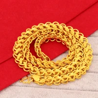 2021 24k sand gold plated multi faceted wide atmosphere necklace gold jewelry necklaces clavicle chain wedding birthday gifts