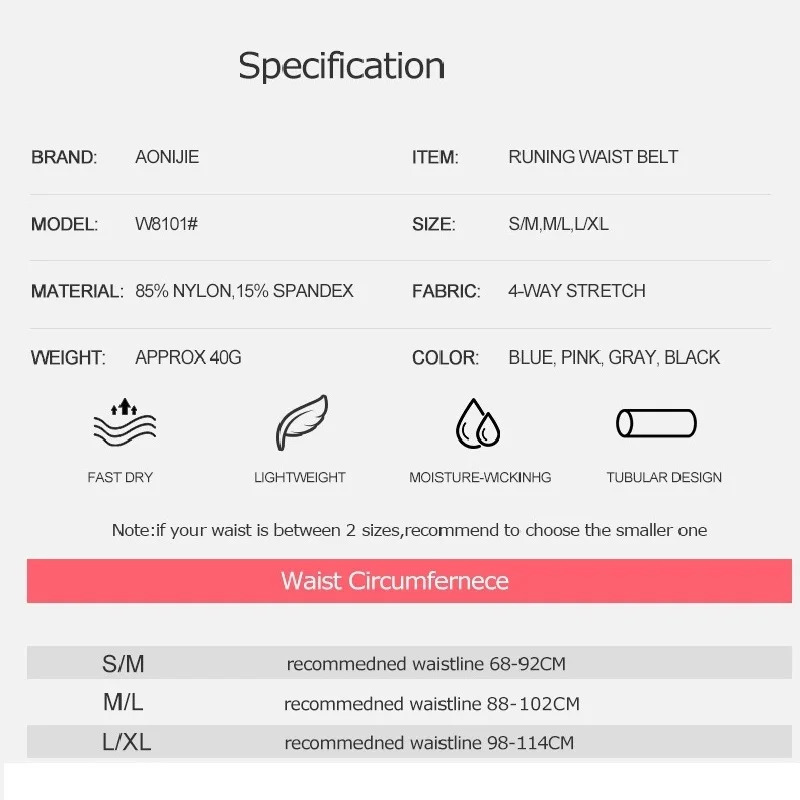 Пояс для бега AONIJIE с суперлегкой гидратацией унисекс поясная сумка тропа
