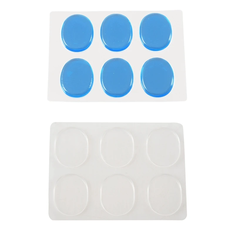 

12 Pcs Snare Drum Mute Pad Drum Damper Gel Pads Snare Tom Drum Muffler Mute Transparent Percussion Instrument Accessories(6 Pcs