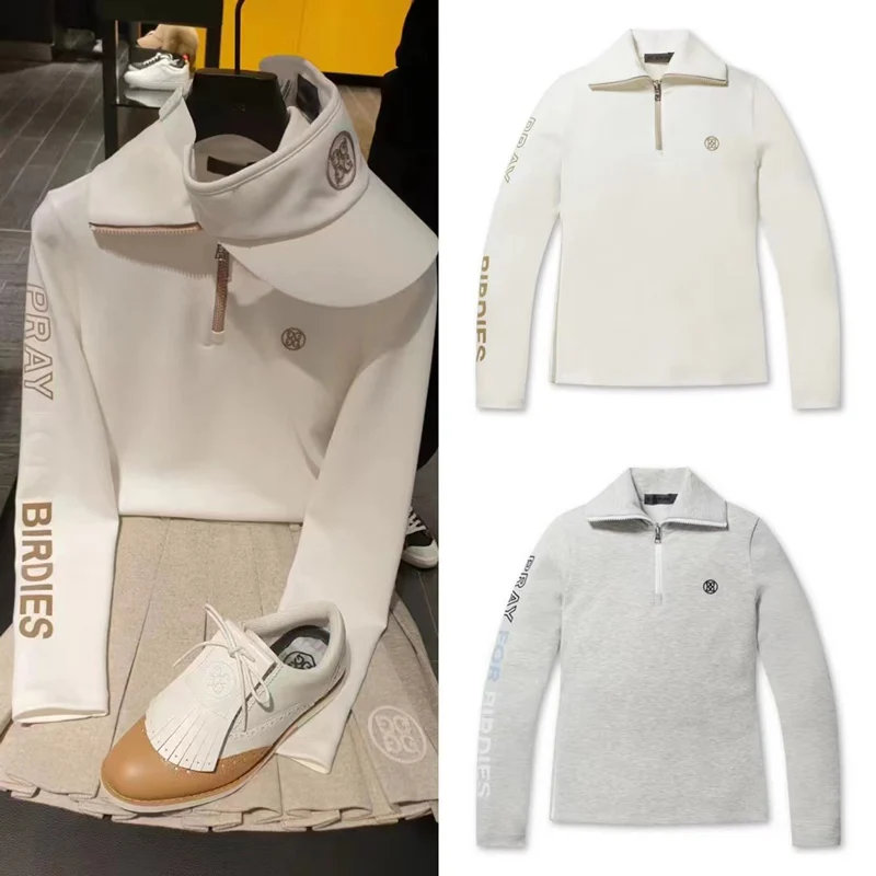 

Оригинальное корейское платье для гольфа G4, женский свитер, новинка, осенний спортивный топ на молнии с отворотом для отдыха