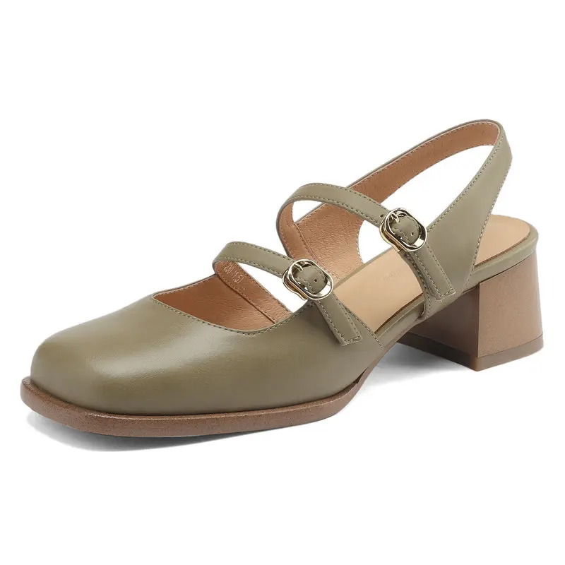 

Сандалии женские из натуральной воловьей кожи, босоножки на высоком квадратном каблуке, модная Роскошная элегантная обувь ручной работы, лето 2023