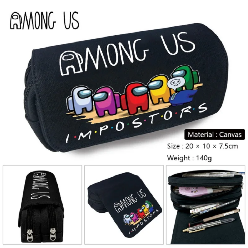 

2022 Among Us Pencill Case School Cartoon Black Pen Bag School Supplies Stationery Schoolbag Birthday Party Gifts for Boys