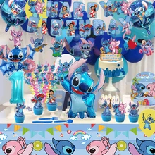 Stitch Birthday Party Decorations For Kids Toy Aluminum Foil Latex Balloon Disposable Tableware Plate Straw Baby Shower Supplies