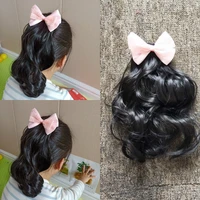 childrens wig baby wearing bow ornament hat wig doll chemical fiber hair beautiful girls head accessories kids nice dress up