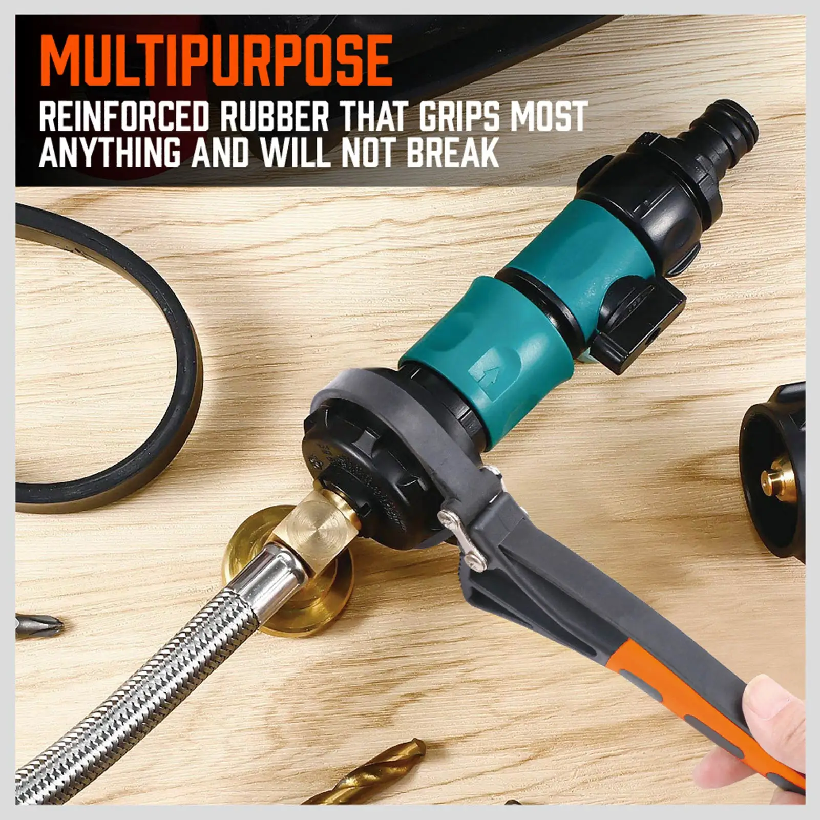 

2PC 4" & 6" Strap Wrench Set Flexible Non-slip Adjustable Rubber Strap Multi Tool Wrench Oil Filter Spanner Plumbing Tool