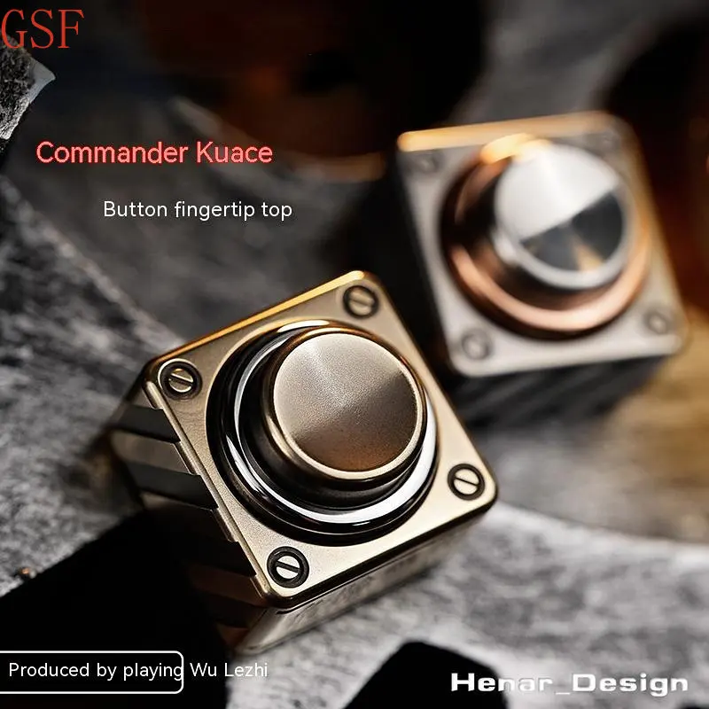 WANWU-EDC Button Fidget Spinner Gyro Decision Commander Button Fidget Spinner Wasteland Technology EDC Metal Decompression Toy