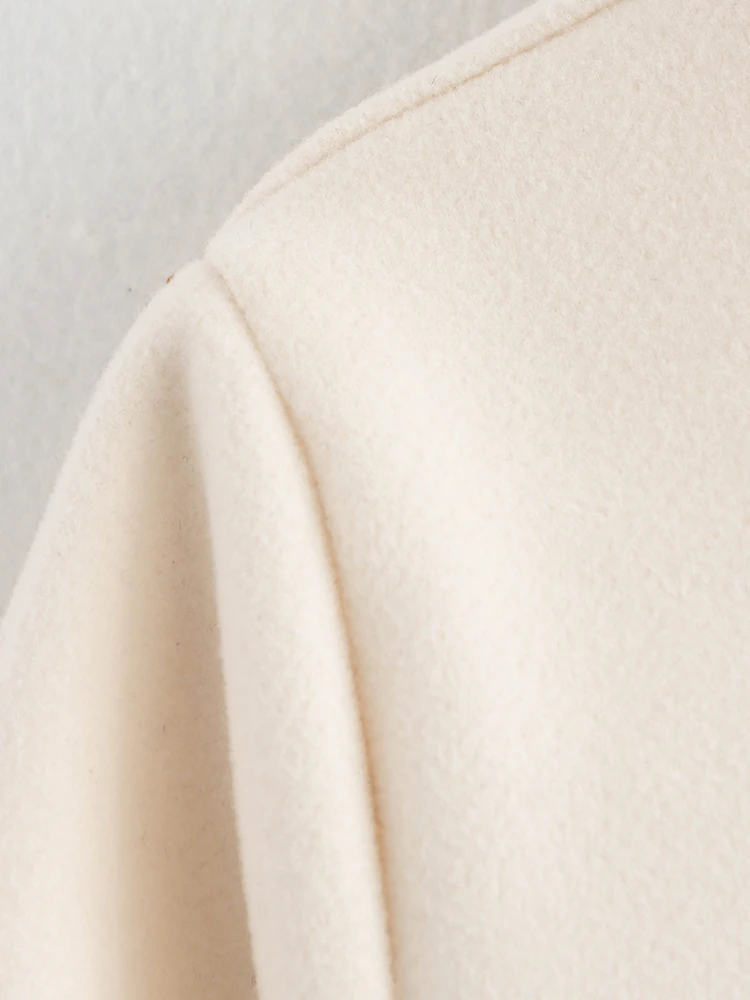 Винтажная женская элегантная белая куртка 2024 осенне-зимняя модная короткая