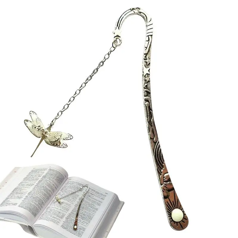 

Vintage Metal Bookmark Alloy Bookmarks With Butterfly Dragonfly Pendant Bookmark Label School Office Stationery Glow In The Dark
