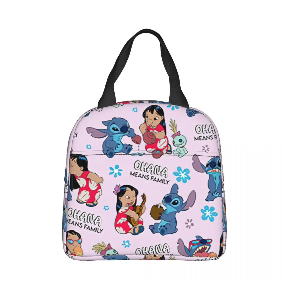 

Disney Lilo & Stitch Insulated Lunch Bags High Capacity Ohana Means Family Reusable Cooler Bag Lunch Box Tote Food Storage Bags