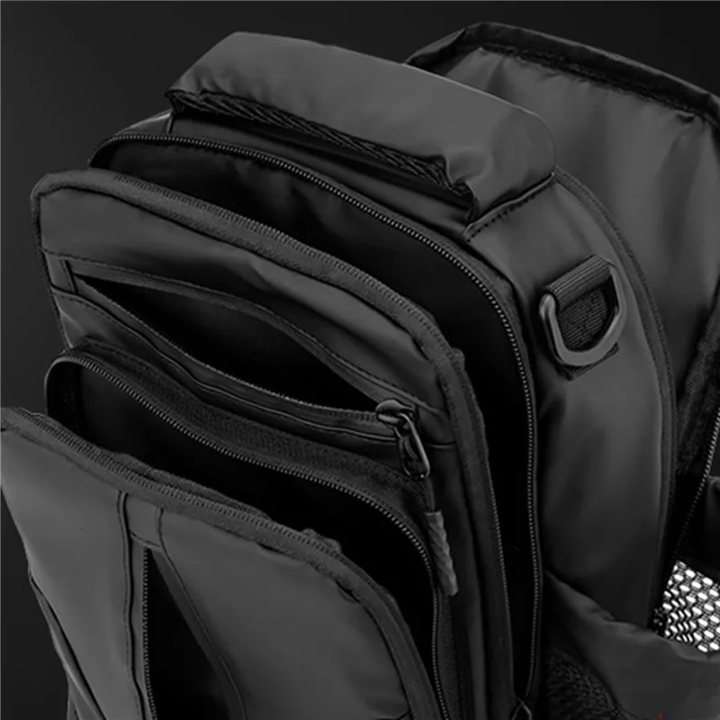 Multifunction Crossbody Bag Men USB Charging Chest Pack Short Trip Messengers Chest Bag Waterproof Large Capacity Shoulder Bag
