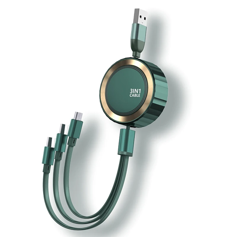 

Retractable One-To-Three Data Cable Fast Charging Mobile Phone Three-In-One Charging Cable