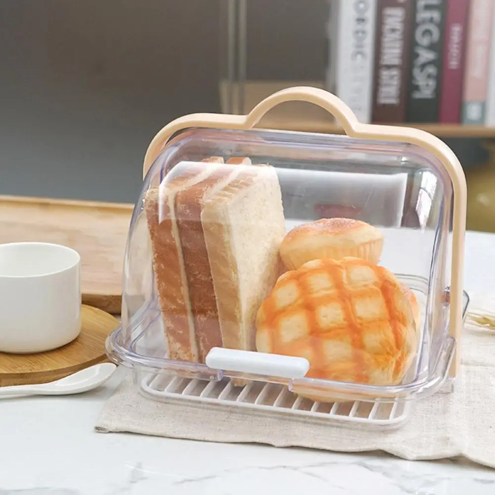 

Storage box Bread Tableware Spoon Storage Bin Flip Cover Handheld Bowl Storage Transparent Storage Organizer Coffee Accessories