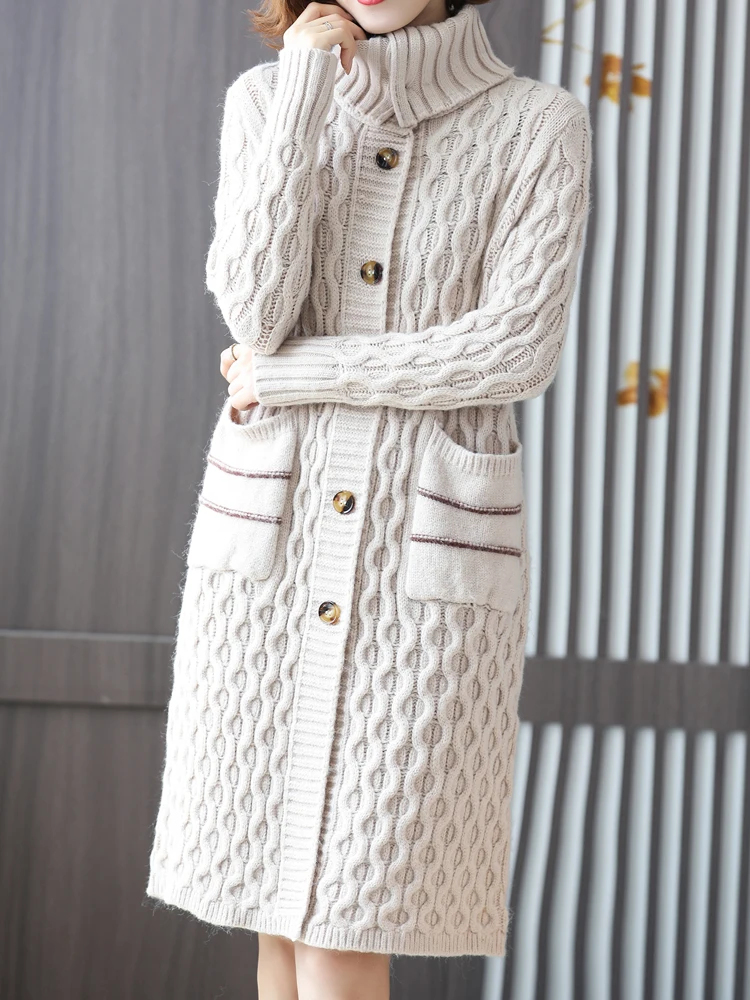 Twist Cardigans Sweater Women New Autumn Winter Long Sleeve Knitted Coat Harajuku Slim Solid Single-breasted Cardigan Coats